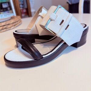 Jason Wu Italian Leather Sandals Womens EU 38 Minimalist Buckle Slides 7.5 8 US